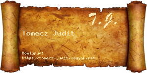 Tomecz Judit névjegykártya